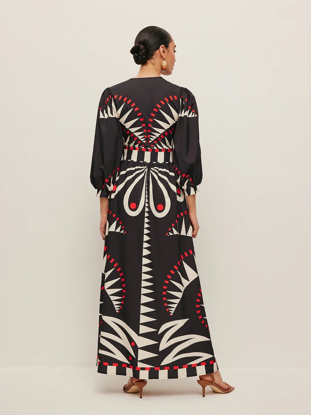COMMENSE Boho Print V-Neck Split Dress - size Medium - Picture 7 of 8